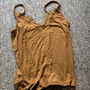 Pacsun ribbed tank top with lace trim